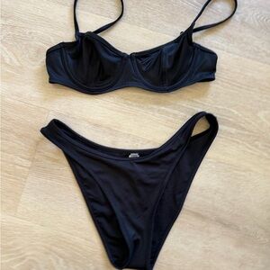 Victoria Secret Pink Black Bikini Set Small